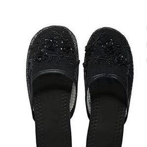 Elegant Black Women's Slip-On Sandals